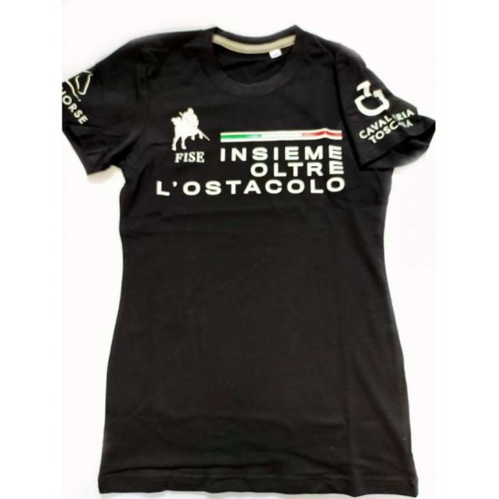 T-SHIRT BIMBO/A equitazione FISE CAVALLERIA TOSCANA OLTRE L'OSTACOLO