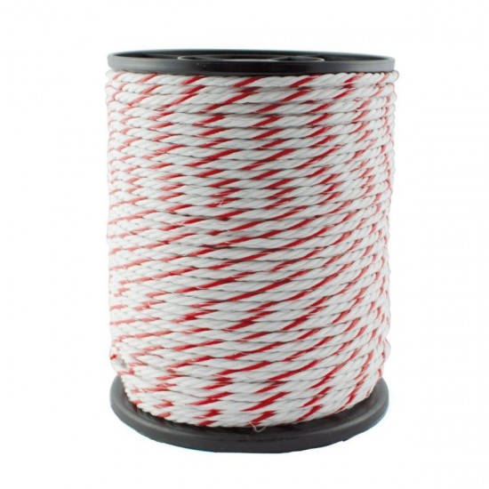 CORDA ELETTRICA POWER ENERGY ROPE BIANCA/ROSSA 200M 6MM PER RECINTO ELETTRICO PER CAVALLI 